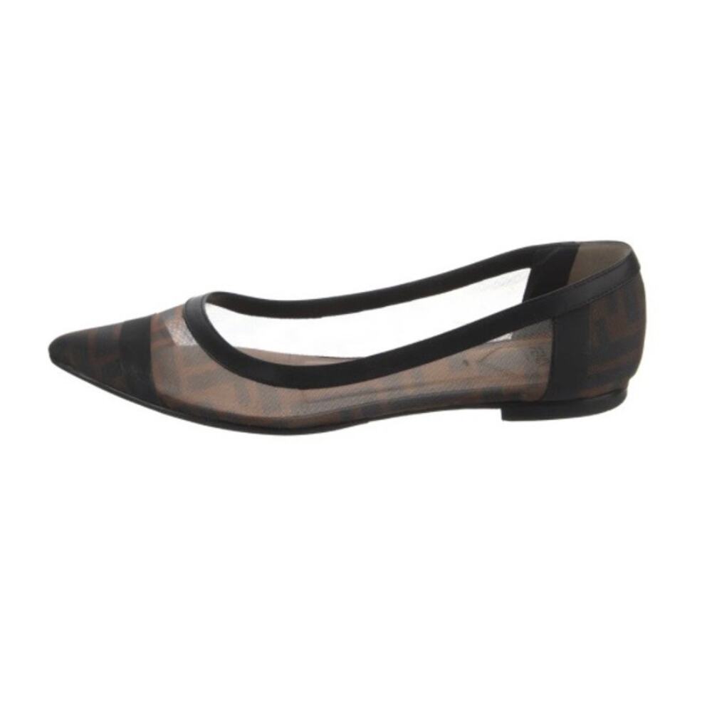 Fendi Mesh Logo Zucca Colibri Ballet Flats - Picture 3 of 6